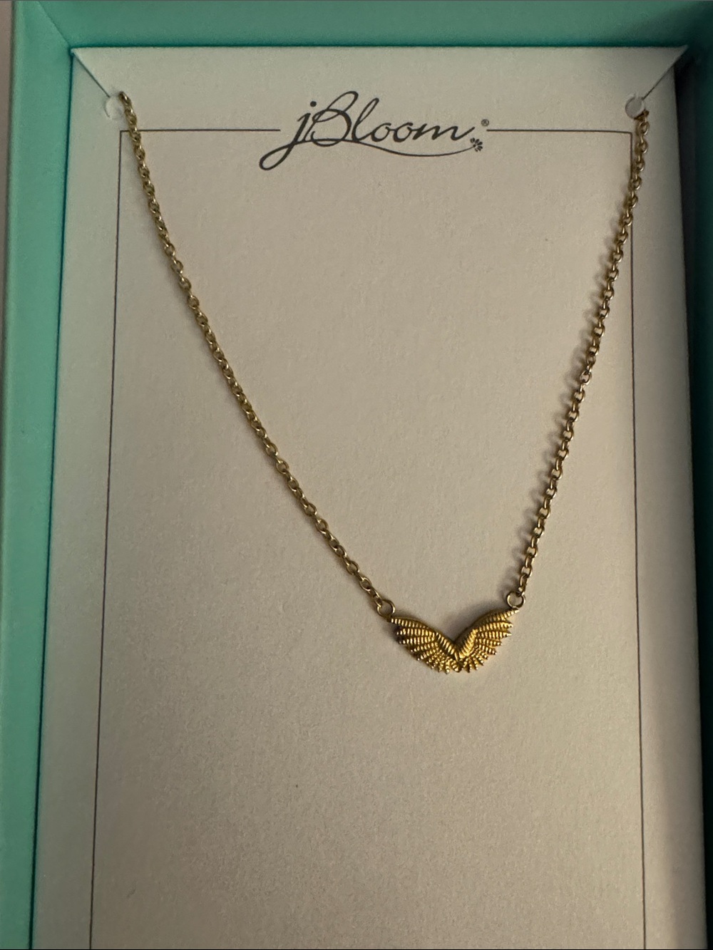bloom Stainless Steel Gold Angel Wing Motif Necklace  Fashion Trendy Jewelry